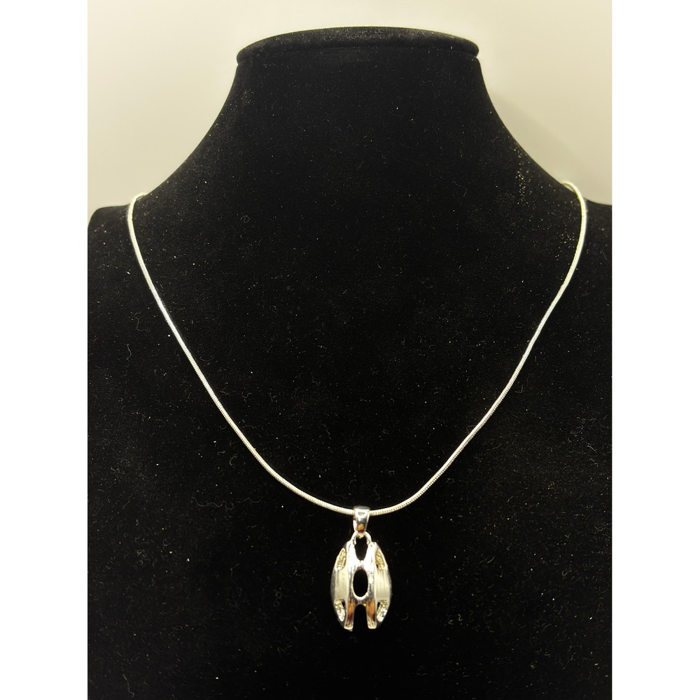 Social Gallery Pendant Necklace Womens 22" Silver Cubic‎ Zirconia Snake Chain